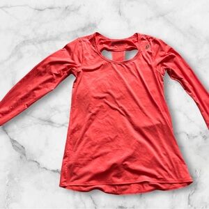 Reebok Long Sleeve Bright Coral athletic top